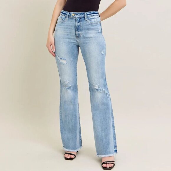 Judy Blue Full Size Hw Flare Jeans W/ Shield Pockets Plus Size - Picture 1 of 10